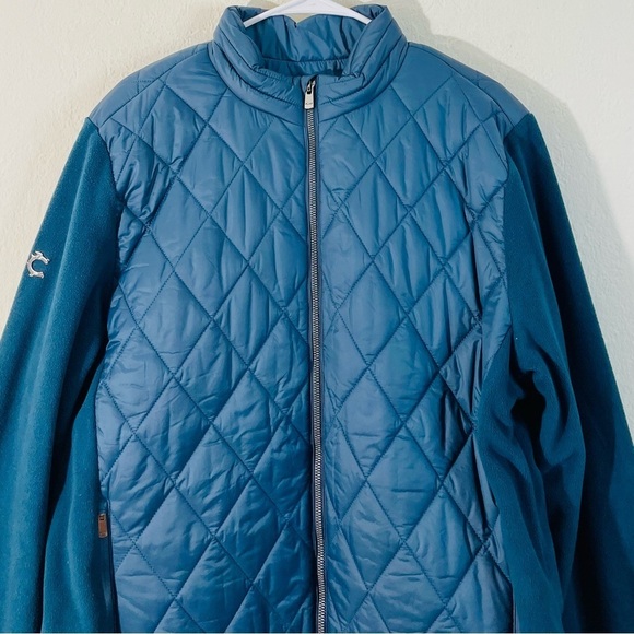 Louis Castel Quilted Puffer Jacket Men Size XL Teal Pockets Outdoor - Picture 6 of 13